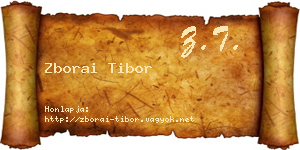Zborai Tibor névjegykártya